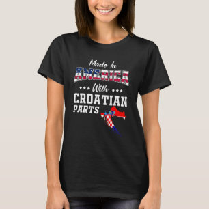 Camiseta América — Partes Croatas — Croácia Mapa EUA — Sina