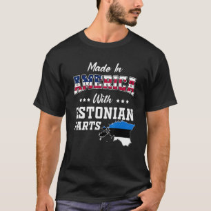 Camiseta América - Partes Estonianas - Mapa EUA - Bandeiras