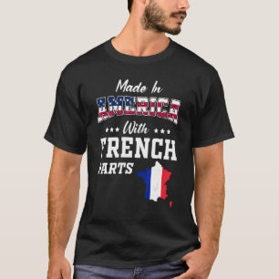Camiseta América Partes Francesas França Mapa EUA Bandeira 