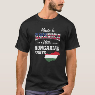 Camiseta América — Partes Húngaras — Mapa EUA — Bandeiras