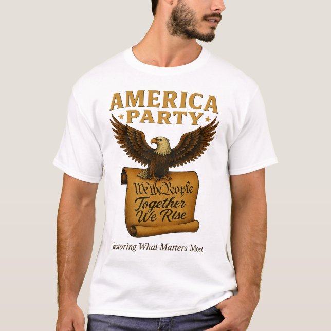 Camiseta America Party Restoring What Matters (Frente)
