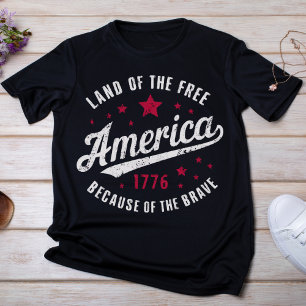 Camiseta América Patriótica, Branca e Vermelha Negra