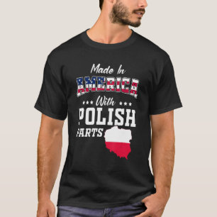 Camiseta América Polonês Polônia Mapa de Partes dos Eua Sin