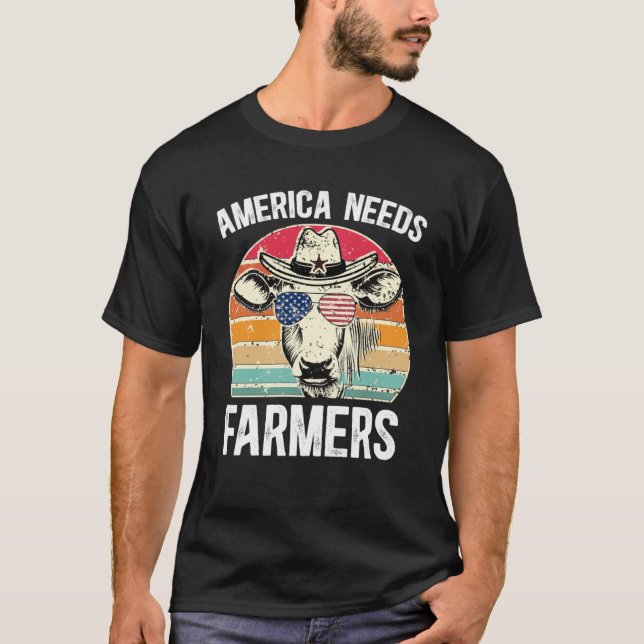 Camiseta América Precisa De Agricultores Que Apoiem A Agric (Frente)