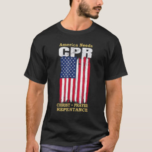 Camiseta América precisa de represália de Cristo CPR Vintag