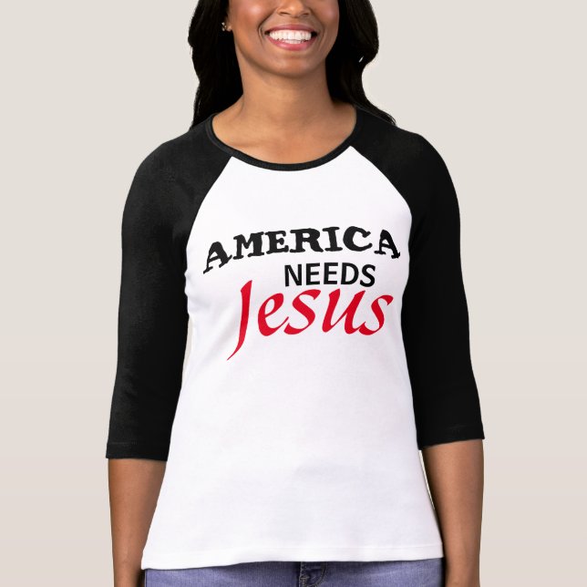 Camiseta América precisa o t-shirt de JESUS (Frente)
