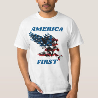 Camiseta América Primeiro com Carta Azul e Águia