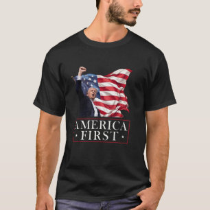 Camiseta América Primeiro Presidente Trump Patriota EUA Ame