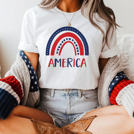 Camiseta América | Red White e Blue Rainbow