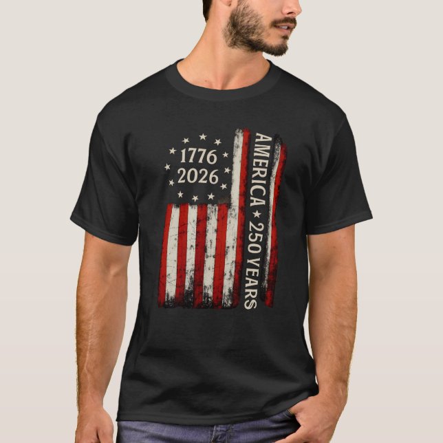 Camiseta America’s 250th Anniversary USA Flag T-Shirt (Frente)
