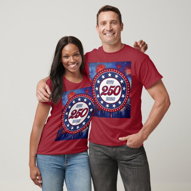 Camiseta America’s 250th Birthday Graphic Fireworks Burst R (Unissex)