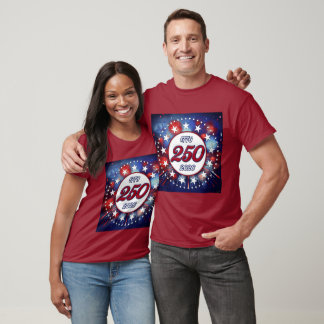 Camiseta America’s 250th Birthday Graphic Fireworks Burst W