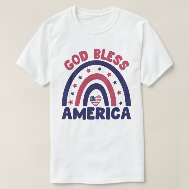 Camiseta america shirt god bless america 4th of july shirt, (Frente do Design)