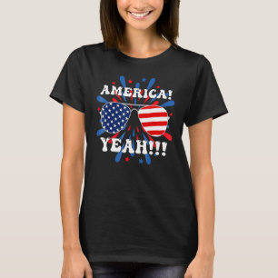 Camiseta América Sim Sinalizador Óculos De Sol 4 De Julho F