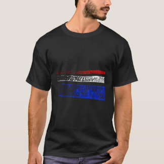 Camiseta América Sinalizador Cores Desbotadas Stripes Urban