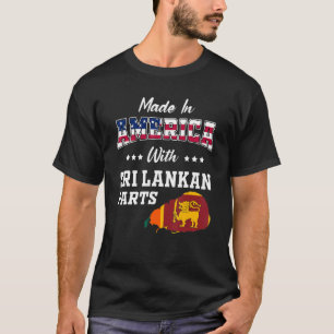 Camiseta América Sri Lanka Partes Sri Lanka Mapa EUA Bandei