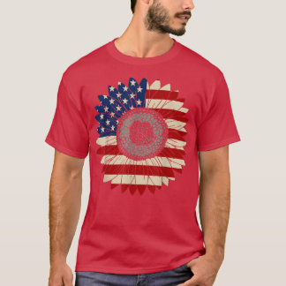 Camiseta América Sunflower Usa Flag