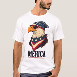Camiseta América Sunglass Eagle - Engraçado 4 de julho