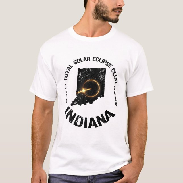 Camiseta America Total Solar Eclipse Indiana 2024 Retro Sta (Frente)