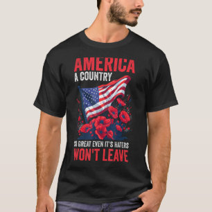 Camiseta américa um país excelente mesmo que ódio Homens Mu