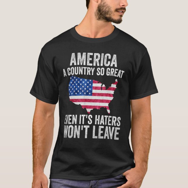 Camiseta América um país tão excelente que até os Hater não (Frente)
