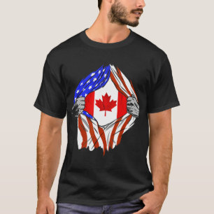 Camiseta América Usa Bandeira Canadense Peito Raízes Canade