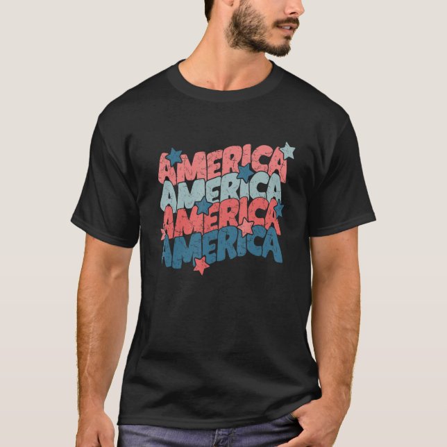 Camiseta America USA Fourth Of July 4th For Men Womens and  (Frente)