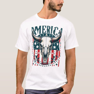 Camiseta América Vermelho Branco e Azul com T-shirt em Cave