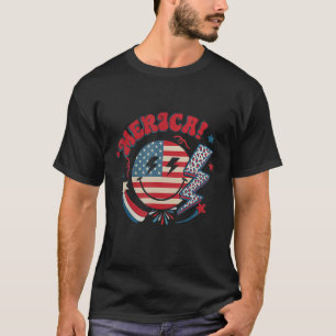 Camiseta America Vibes Cute Smile Face USA Flag 4t