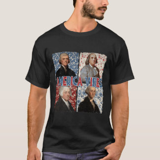 Camiseta America Vibes Retro 4 De Julho Presidentes América