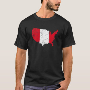Camiseta América Vintage Com Bandeira Do Peru Raízes Peruan