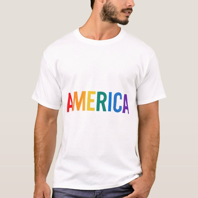 Camiseta América White T-Shirt | Streetwear de luxo (Frente)