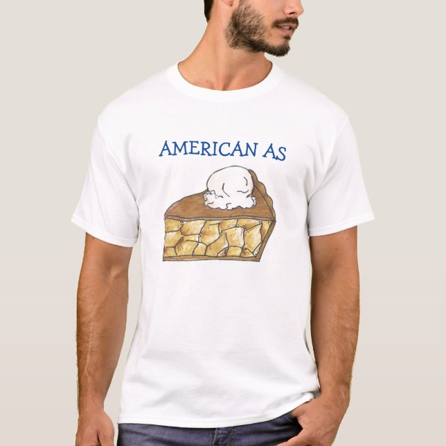 Camiseta American As Apple Pie Slice Sorvete 4 de julho nos (Frente)