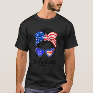 Camiseta American Atitie Life Messy Bun Sunglass 4th Of J