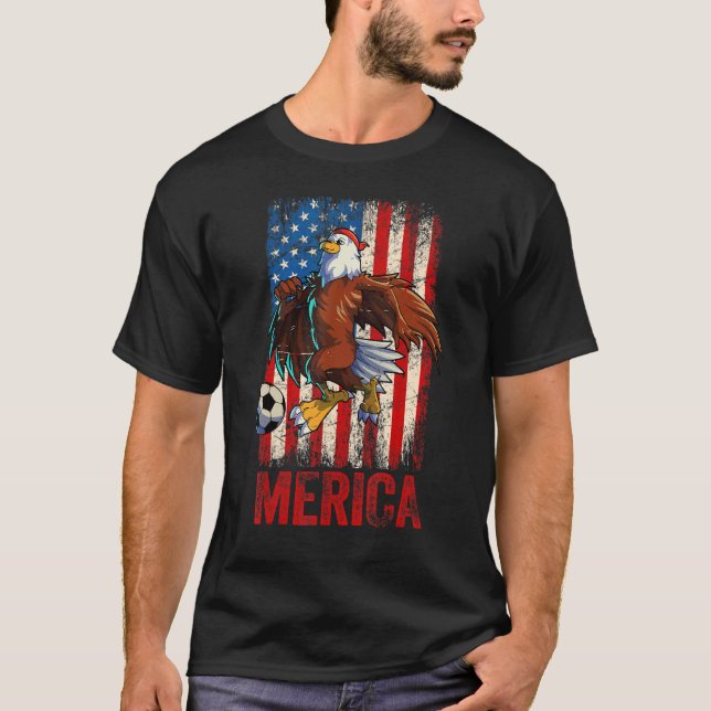 Camiseta American Bald Eagle 4 de julho Mulheres Homens Ame (Frente)