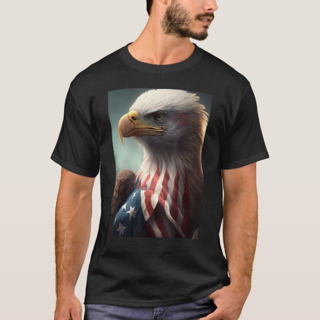 Camiseta American Bald Eagle Eyes Flag Country 10 (Frente)