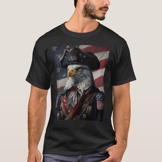 Camiseta American Bald Eagle Eyes Flag Country 7 (Frente)