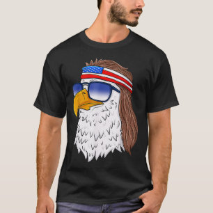 Camiseta American Bald Eagle Mullet 4 de julho Engraçado EU