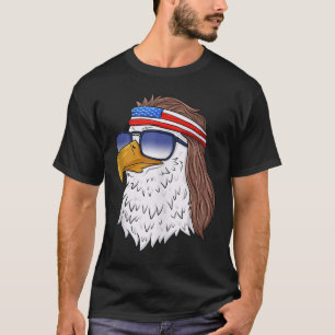 Camiseta American Bald Eagle Mullet 4 de julho Funny USA P