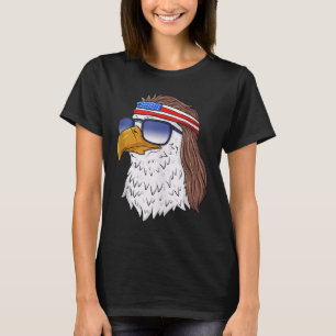 Camiseta American Bald Eagle Mullet 4 de julho Funny USA P
