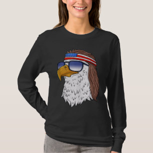 Camiseta American Bald Eagle Mullet 4 de julho Funny USA P