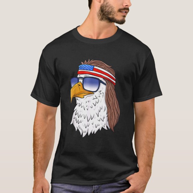 Camiseta American Bald Eagle Mullet 4th Of July Funny Usa P (Frente)