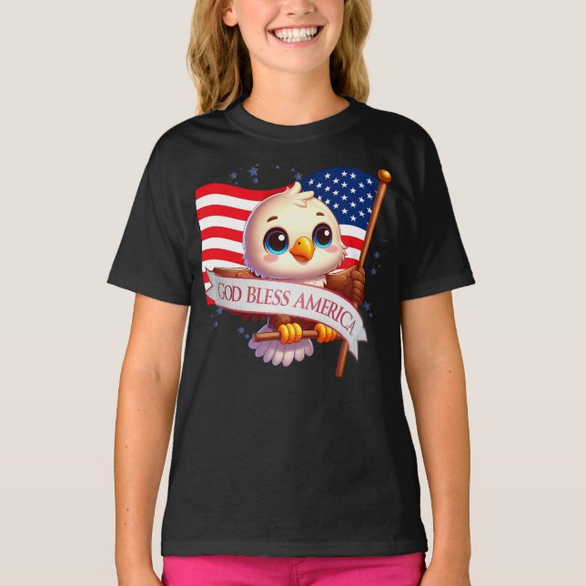 Camiseta American Bald Eagle Stars & Stripes flag 🦅🇺🇸 (Frente)