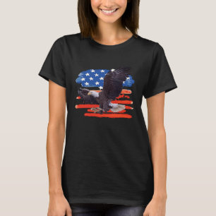 Camiseta American Bald Eagle USA Flag 4 de julho Eagle Fl