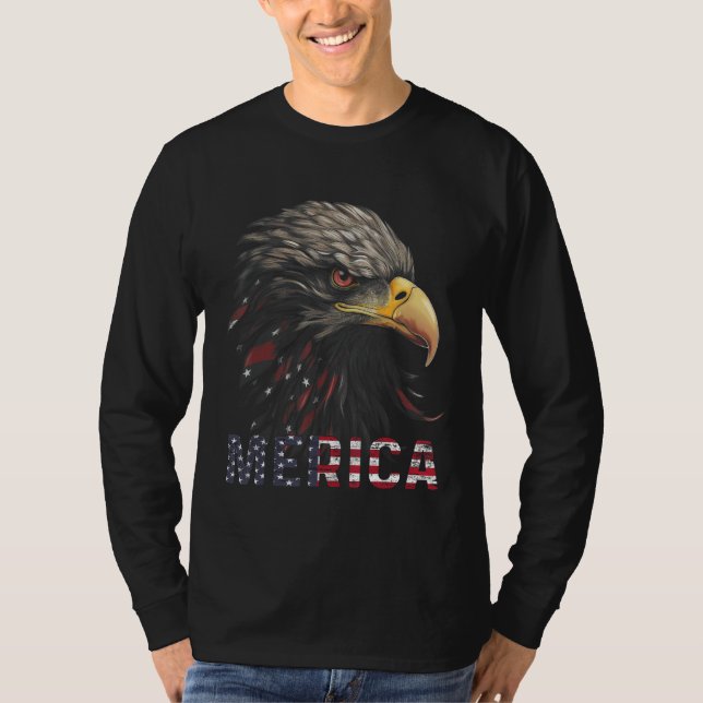 Camiseta American Bald Eagle USA Flag 4th of July Eagle USA (Frente)