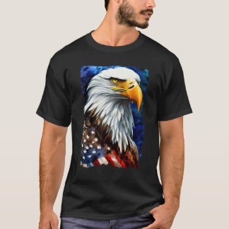 Camiseta American Bald Eagle USA Flag Freedom Men Women Pat
