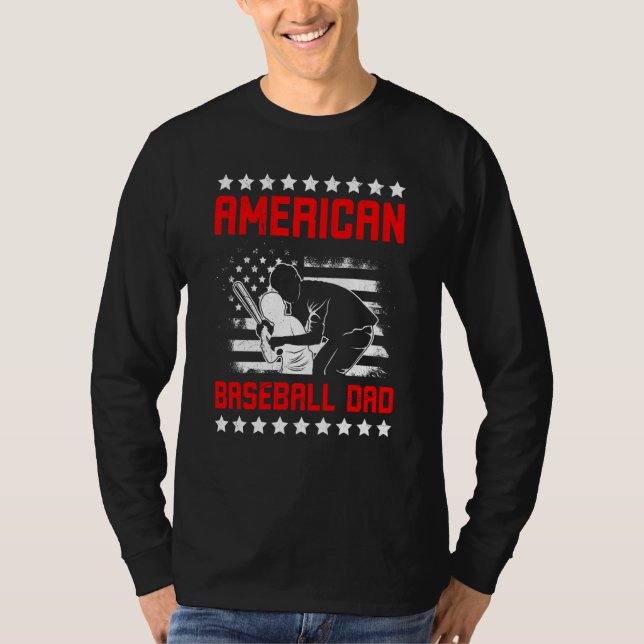 Camiseta American Baseball Dad Father's Day Baseball For Me (Frente)