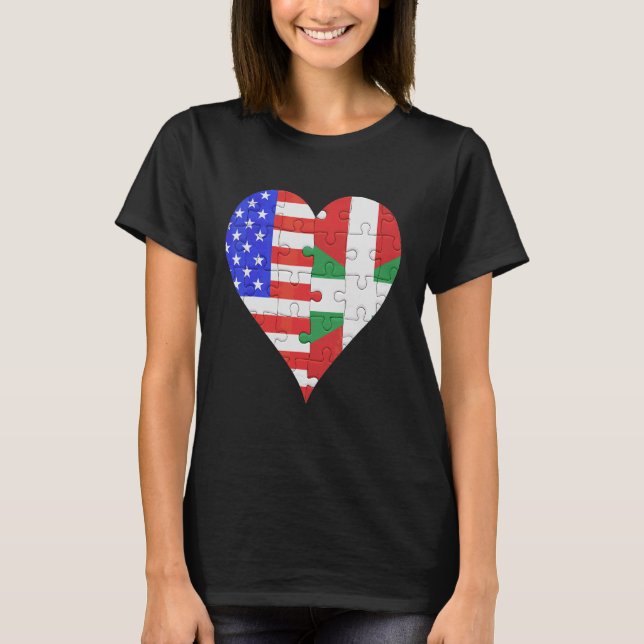 Camiseta American Basque Flag Heart (Frente)