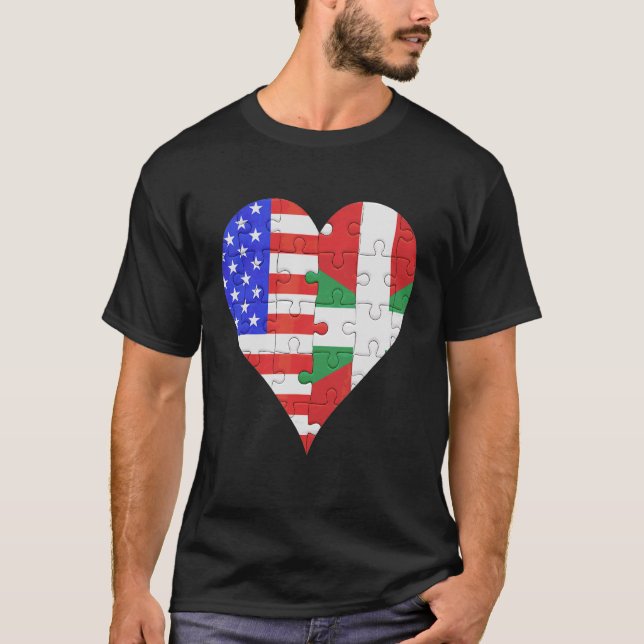 Camiseta American Basque Flag Heart (Frente)