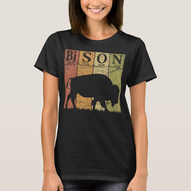 Camiseta American Bison Periódicos de Elementos de Mesa Buf (Frente)